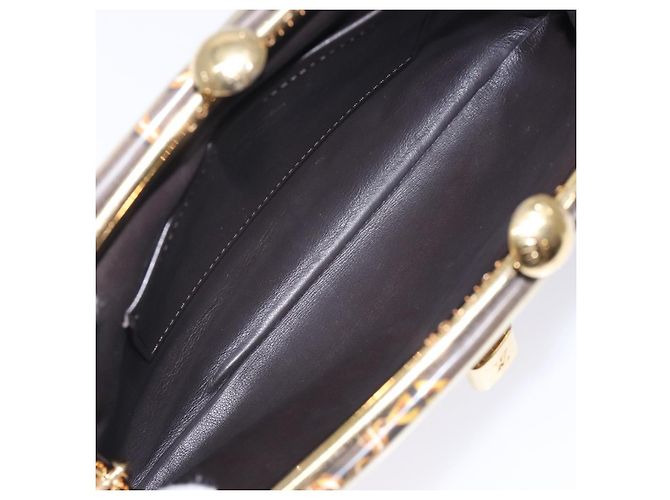 Pochette in PVC su seta stampata Louis Vuitton Charms Marrone - vista 5