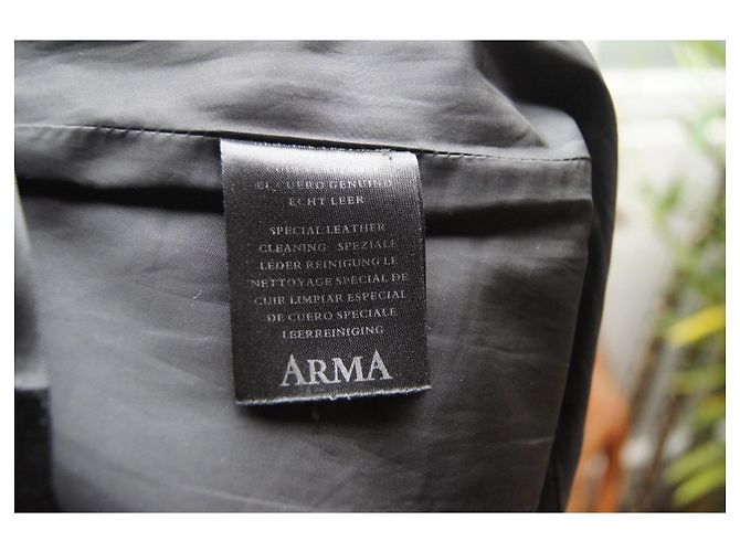 Autre Marque Arma Lederrock Schwarz mit Plissee - Ansicht 8