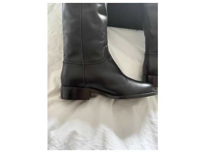 Cambon Botas de montar Chanel negras de cuero nuevas talla 36 Negro - vista 2