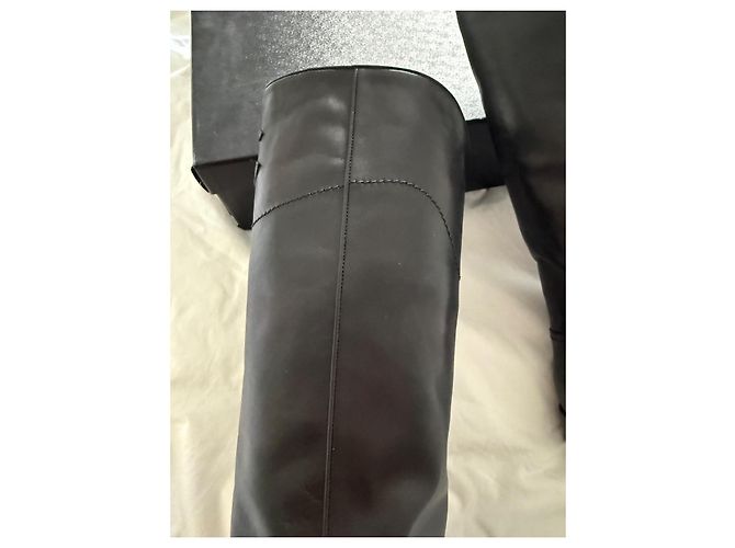 Cambon Botas de montar Chanel negras de cuero nuevas talla 36 Negro - vista 3