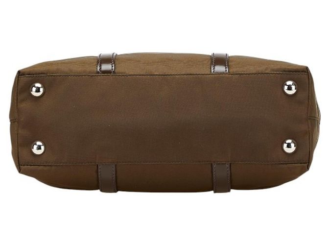 Borsa Prada con placca logo triangolare in khaki e marrone Cachi - vista 3