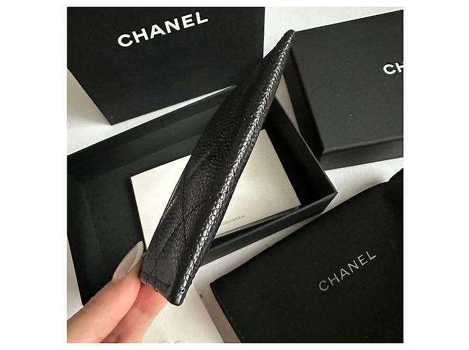 Trendy CC Tarjetero clásico de Chanel Negro Hardware de plata - vista 9