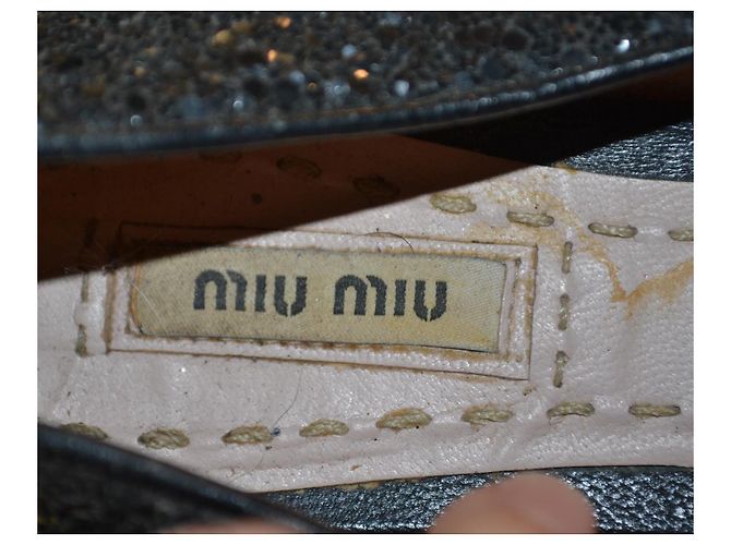 Ballerine Miu Miu paillettes e scamosciato nero - vista 6