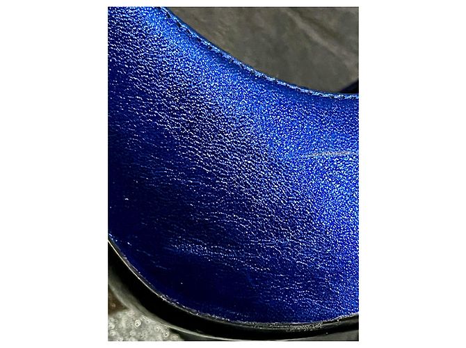 Saint Laurent Metallic blaue Peeptoe-Pumps Metallisch - Ansicht 14