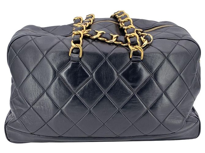 Timeless Chanel Borsa da viaggio weekender in pelle trapuntata nera vintage Nero - vista 3