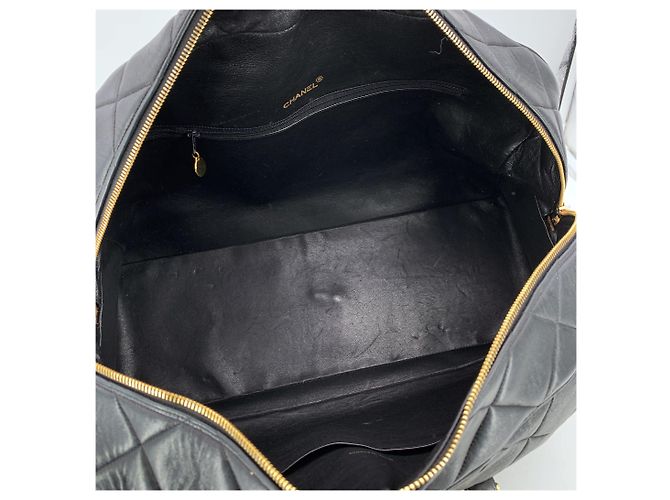 Timeless Chanel Borsa da viaggio weekender in pelle trapuntata nera vintage Nero - vista 5