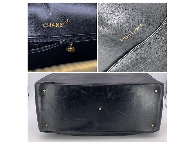 Timeless Chanel Borsa da viaggio weekender in pelle trapuntata nera vintage Nero - vista 6
