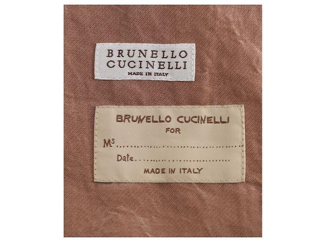 Abrigo de lluvia con capucha en tricotine brillante Brunello Cucinelli en algodón marrón Castaño Roja - vista 4