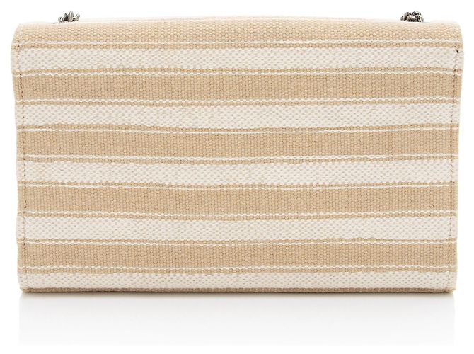 Borsa a Spalla Kate in Tela con Monogramma Stampato Saint Laurent Marrone Beige - vista 3