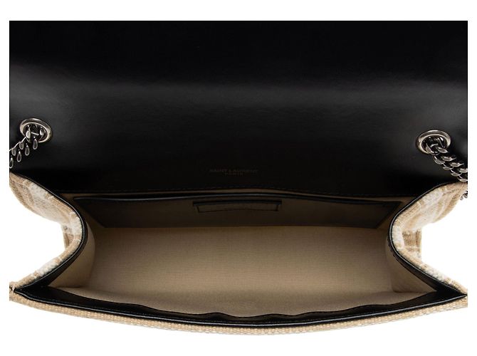 Borsa a Spalla Kate in Tela con Monogramma Stampato Saint Laurent Marrone Beige - vista 7