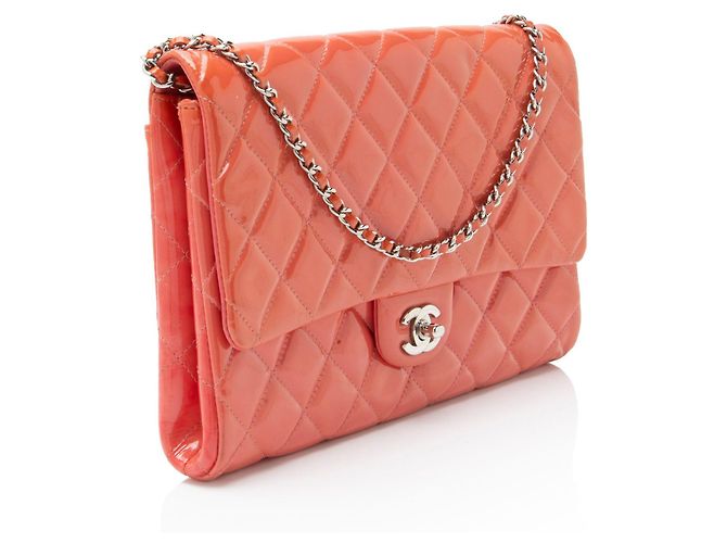 Gabrielle Clutch de charol con cadena de Chanel Rosa - vista 2