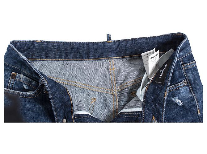 Jeans azuis Dsquared2 com acabamento de renda. Azul - vista 5