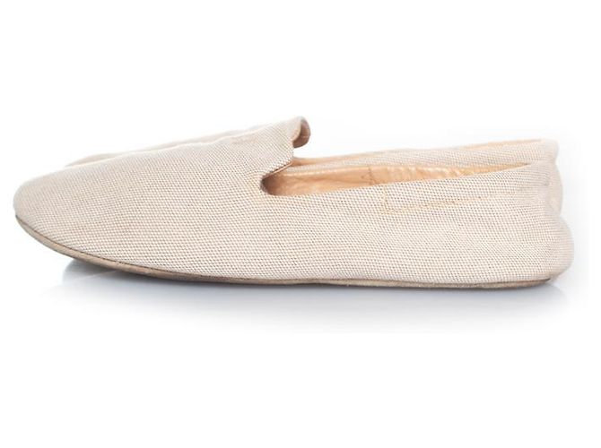 Hermès Pantofole in tela Hermes Home beige Marrone - vista 2