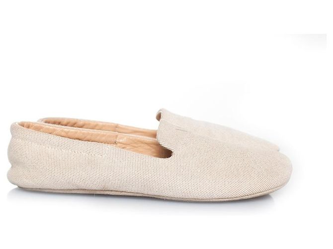 Hermès Pantofole in tela Hermes Home beige Marrone - vista 4