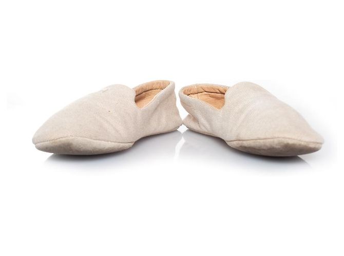 Hermès Pantofole in tela Hermes Home beige Marrone - vista 6