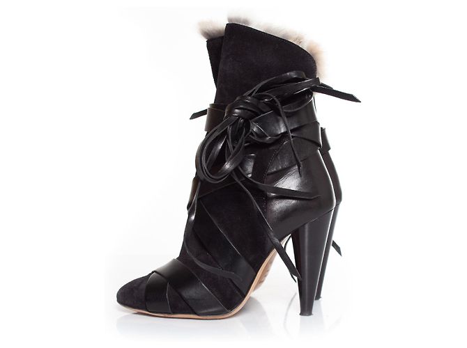 Botines de piel de conejo Neta de Isabel Marant Negro - vista 2