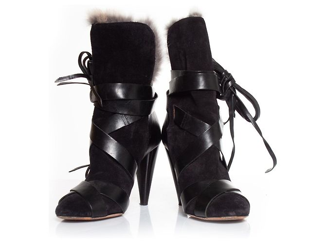 Botines de piel de conejo Neta de Isabel Marant Negro - vista 6