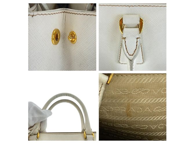 Prada Saffiano Galleria Leder Tote Weiß - Ansicht 10