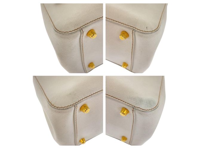Prada Saffiano Galleria Leder Tote Weiß - Ansicht 5