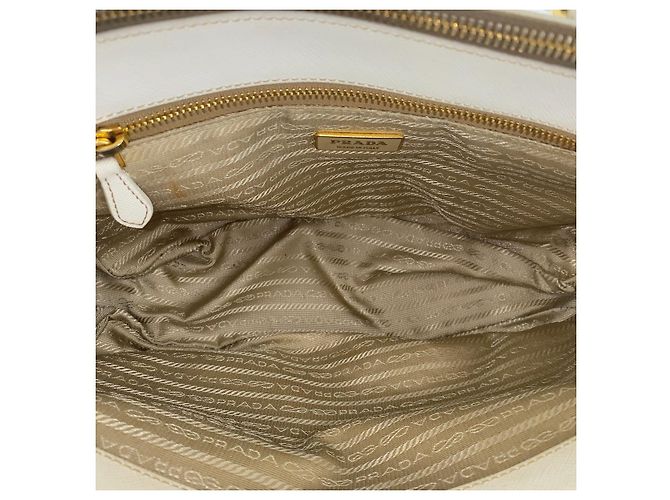 Prada Saffiano Galleria Leder Tote Weiß - Ansicht 7