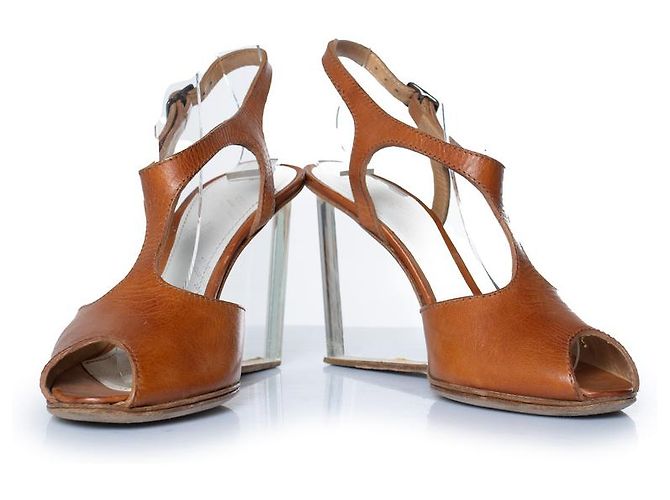 Maison Martin Margiela Wedge in pelle marrone Maison Margiela - vista 6