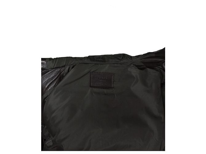 Parka in pelle marrone con cappuccio Prada - vista 5