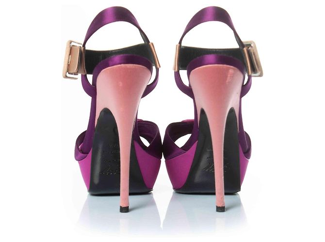 Sandali a piattaforma in raso Roger Vivier Rosa - vista 6
