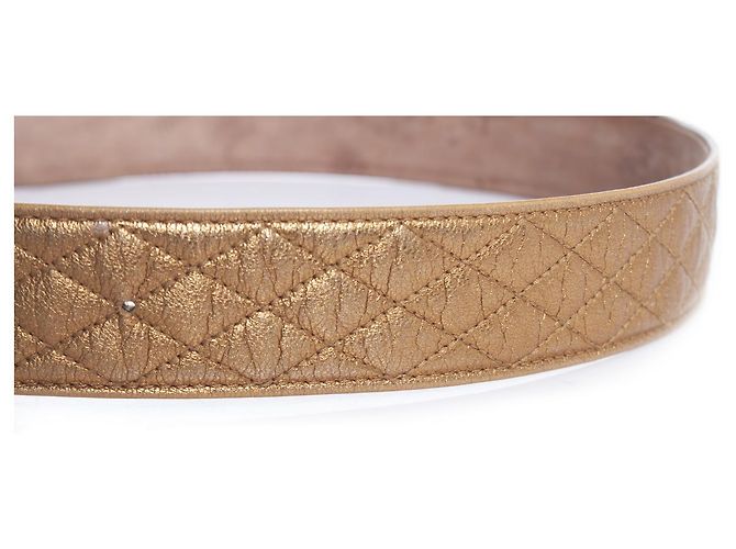 Cinturón de cuero dorado acolchado Dolce & Gabbana Metálico - vista 6
