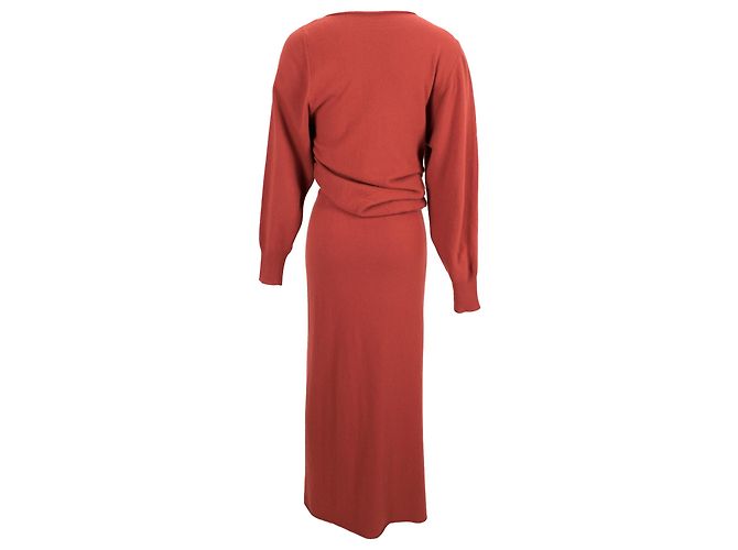 Maxikleid Jemaa mit Schlitz aus Rostwolle von Jacquemus Orange - Ansicht 3