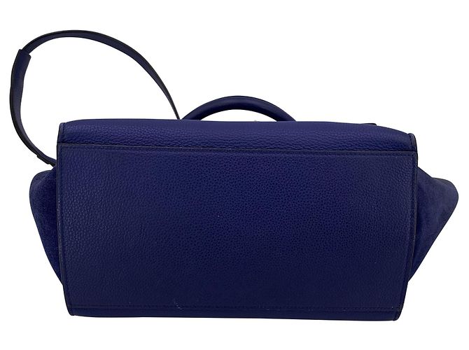 Céline Borsa in pelle Trapeze Celine Blu - vista 5