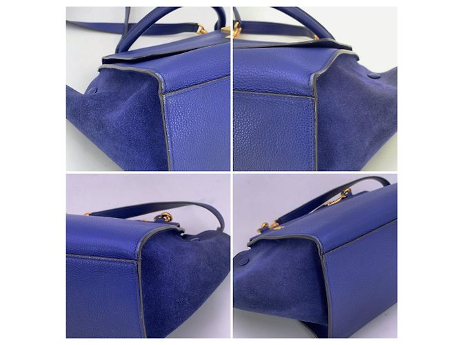 Céline Borsa in pelle Trapeze Celine Blu - vista 7
