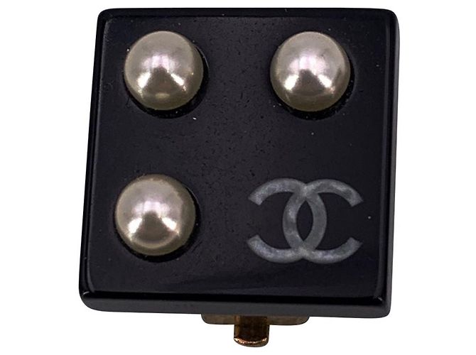 Timeless Pendientes de plástico Chanel CC Negro - vista 3
