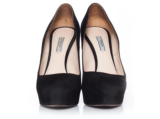 Décolleté platform in suede nero Prada. - vista 3