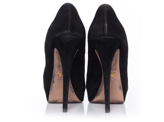 Décolleté platform in suede nero Prada. - vista 6