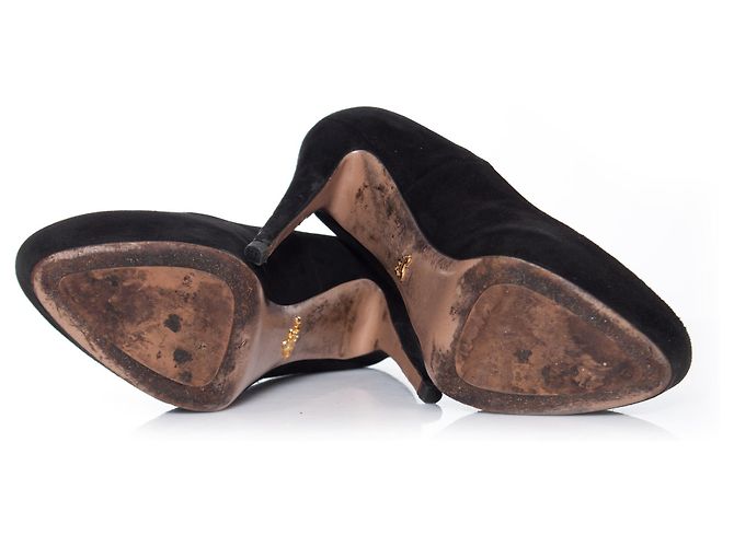 Décolleté platform in suede nero Prada. - vista 7