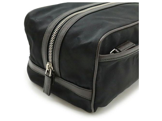 Pochette en Jacquard Nylon avec Logo Prada Noir - vue 4