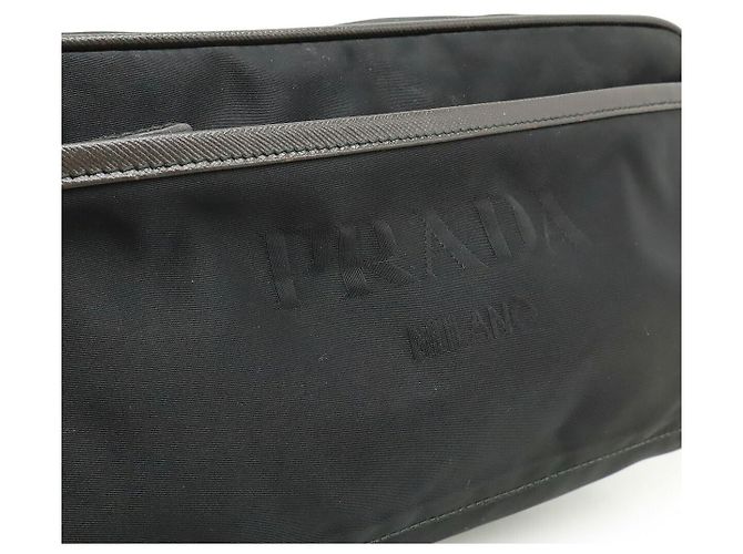 Pochette en Jacquard Nylon avec Logo Prada Noir - vue 8