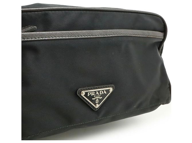 Pochette en Jacquard Nylon avec Logo Prada Noir - vue 9