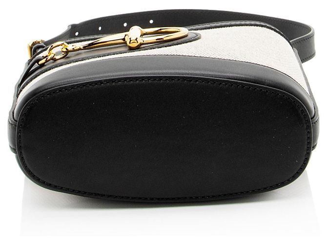 Borsa a secchiello piccola Gucci 73 in pelle Toile Gucci Nero - vista 4