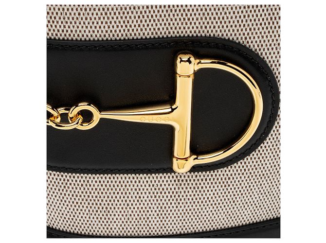 Borsa a secchiello piccola Gucci 73 in pelle Toile Gucci Nero - vista 9