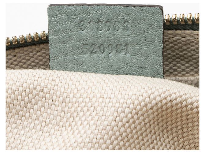 Borsa a spalla piccola in pelle Gucci Soho Chain Blu - vista 6