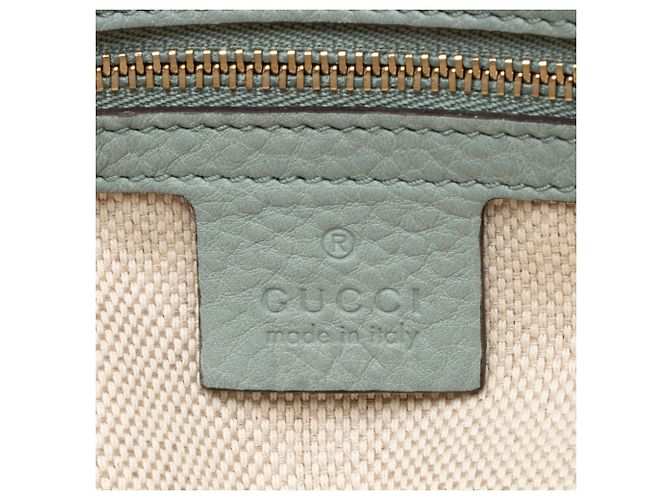 Borsa a spalla piccola in pelle Gucci Soho Chain Blu - vista 8
