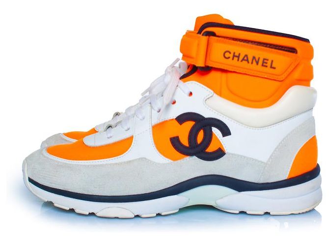 Sneakers alte neon Chanel Arancione - vista 2