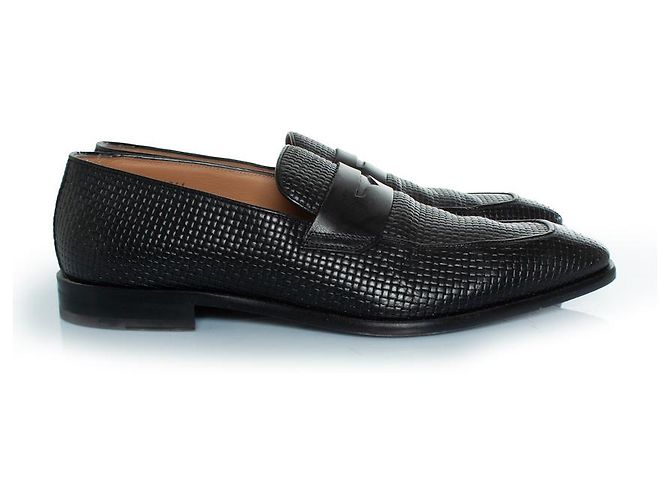Hugo Boss Mocassini in pelle intrecciata Boss Lisbon Nero - vista 4
