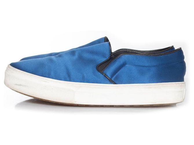 Céline Sneaker slip-on in satin Celine Blu - vista 2