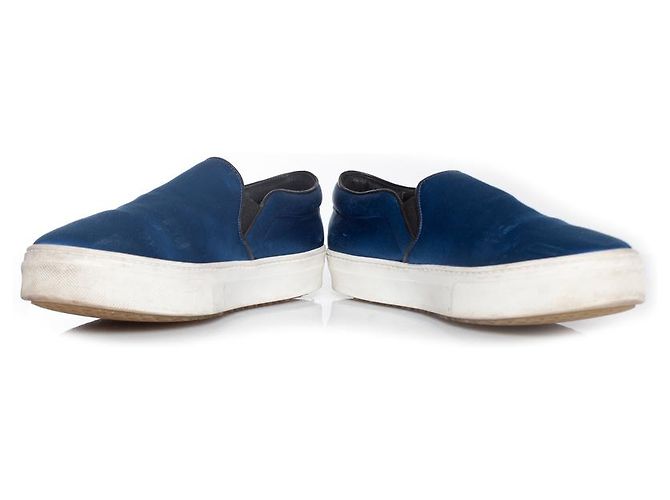 Céline Sneaker slip-on in satin Celine Blu - vista 5