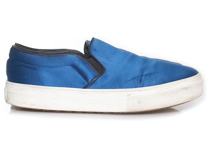 Céline Sneaker slip-on in satin Celine Blu - vista 6