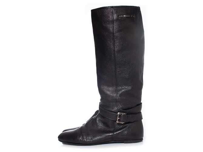 Botas de montar de cuero marrón Burberry Castaño - vista 2