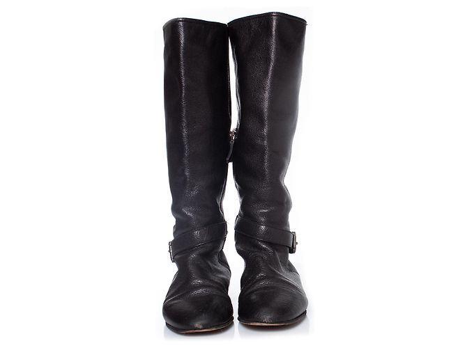 Botas de montar de cuero marrón Burberry Castaño - vista 4