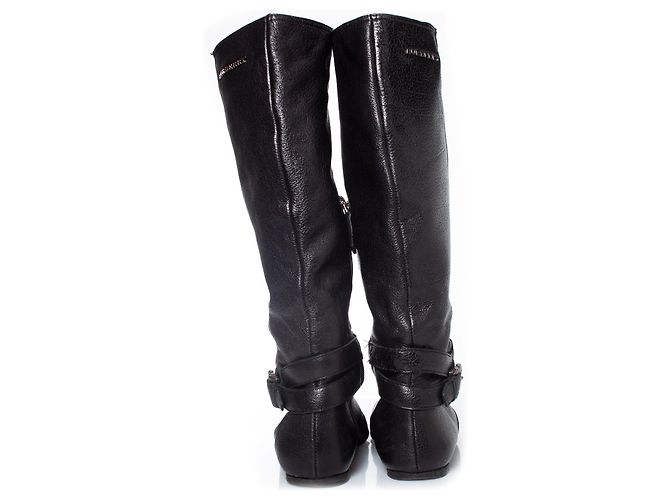 Botas de montar de cuero marrón Burberry Castaño - vista 6